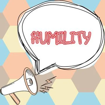 Text caption presenting Humility. Business showcase being Humble is a Virtue not Stock Illustration