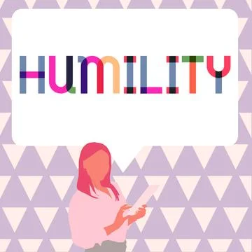 Text caption presenting Humility. Word Written on being Humble is a Virtue not Stock Illustration
