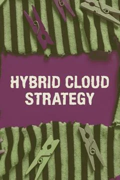 Text caption presenting Hybrid Cloud Strategy. Business idea Cloud computing Stock Illustration