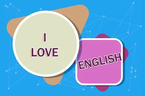 Text caption presenting I Love English. Business approach To have affection for Stock Illustration