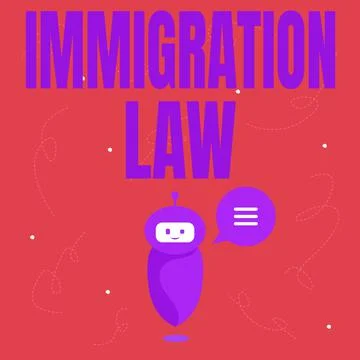 Text caption presenting Immigration Law. Internet Concept Emigration of a Stock Illustration