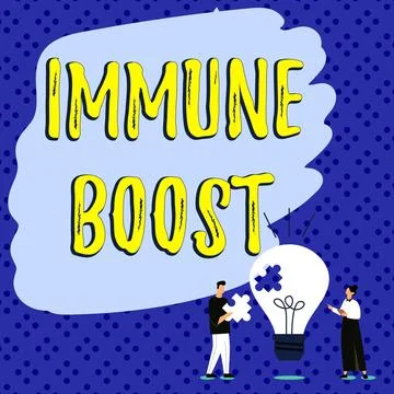 Text caption presenting Immune Boost. Concept meaning being able to resist a Stock Illustration
