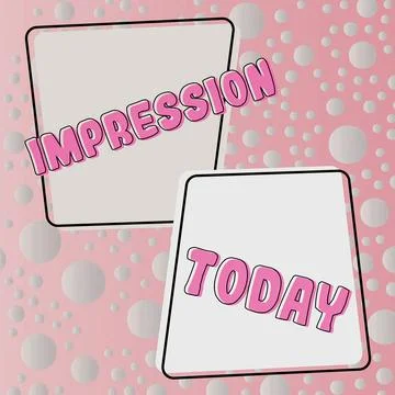 Text caption presenting Impression, Business approach an idea and feeling or  Stock Illustration