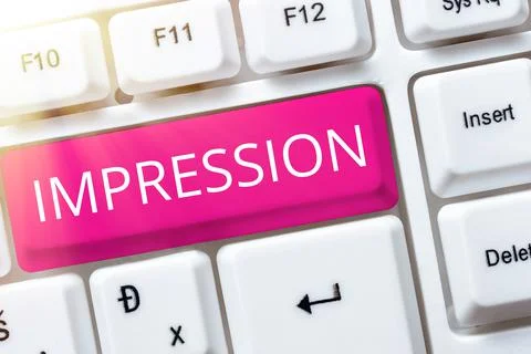 Text caption presenting Impression. Internet Concept an idea and feeling or Stock Photos