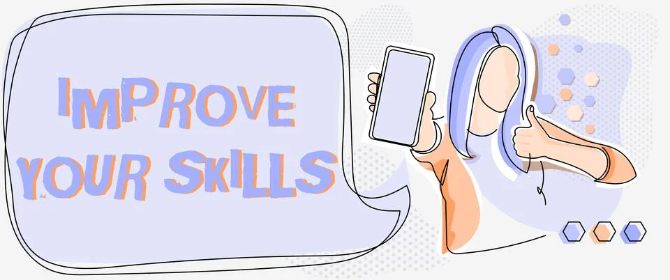 Text caption presenting Improve Your Skills. Business showcase get better at Stock Illustration