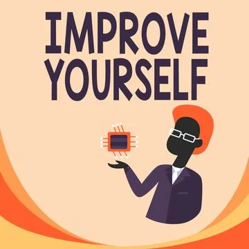 Text caption presenting Improve Yourself. Business showcase making yourself a Stock Illustration