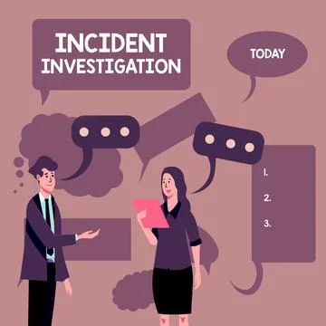 Text caption presenting Incident Investigation. Business idea responsible for Stock Illustration