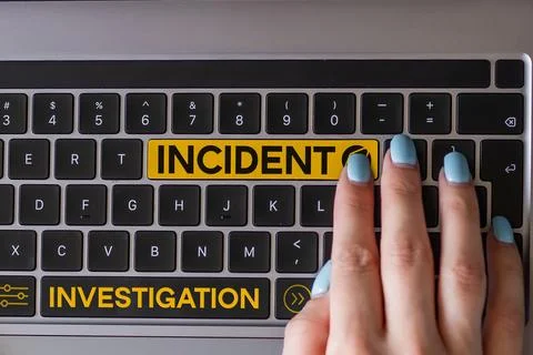 Text caption presenting Incident Investigation. Word Written on responsible for 写真素材