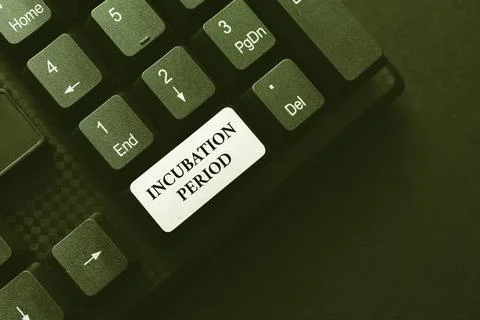 Text caption presenting Incubation Period. Word for time elapsed starting from Stock Photos