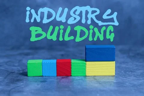 Text caption presenting Industry Building. Concept meaning Factories and other Stockfoto's