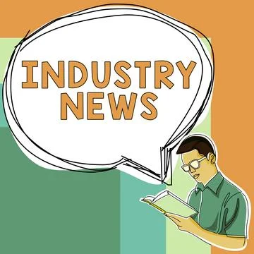 Text caption presenting Industry News. Internet Concept Technical Market Report Stock Illustration