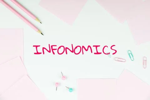 Text caption presenting Infonomics. Word for visual image used to represent 스톡 사진