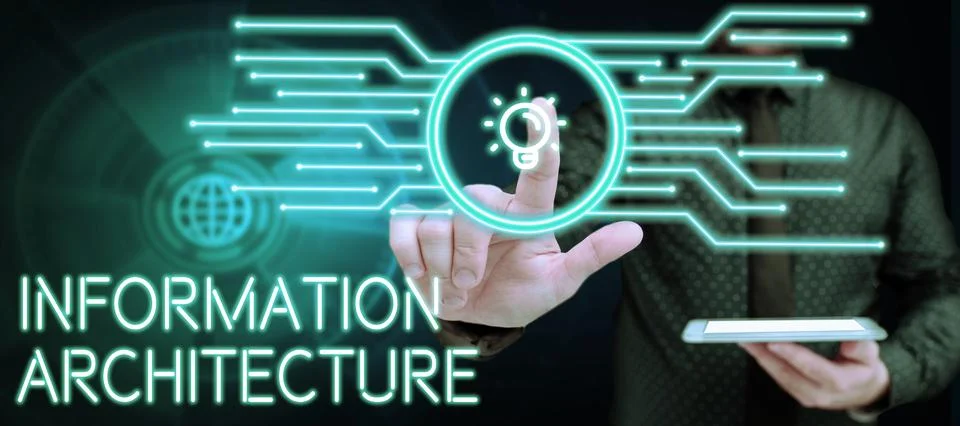 Text caption presenting Information Architecture. Business idea structural 스톡 사진