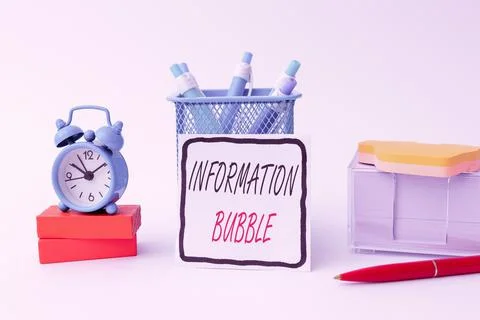 Text caption presenting Information Bubble. Business concept phenomenon that Foto stock