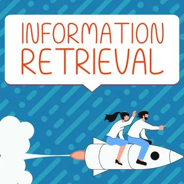 Text caption presenting Information Retrieval. Internet Concept A place where Ilustração Stock