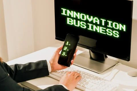 Text caption presenting Innovation Business. Conceptual photo Introduce New Foto stock