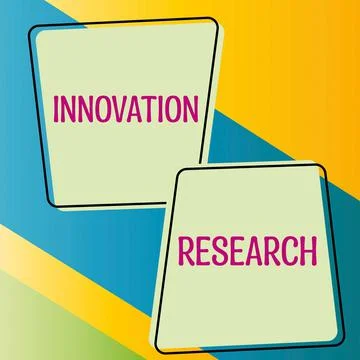Text caption presenting Innovation Research. Word for Life Long Educational and Illustrazione stock