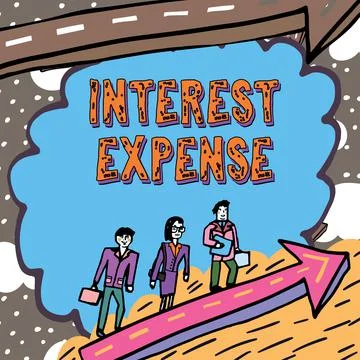 Text caption presenting Interest Expense. Word Written on connects computers イラスト素材