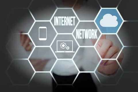Text caption presenting Internet Network. Business overview connects computers Stock-Fotos