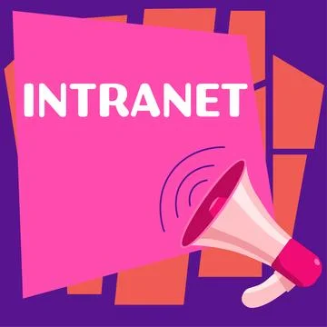 Text caption presenting Intranet. Business idea local or restricted Stock Illustration