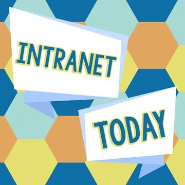 Text caption presenting Intranet. Concept meaning local or restricted Stock Illustration