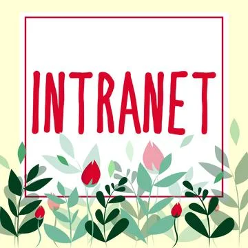 Text caption presenting Intranet. Concept meaning local or restricted Stock Illustration