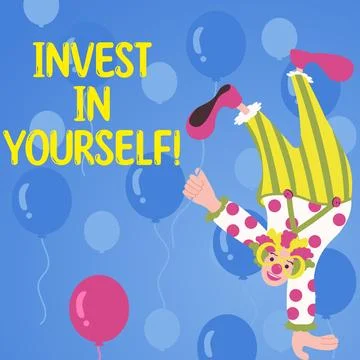Text caption presenting Invest In Yourself. Word Written on learn new things or Stock Illustration