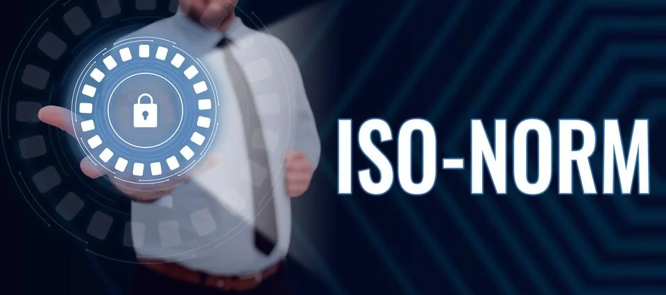 Text caption presenting Iso Norm. Conceptual photo An accepted standard or a way Fotos Stock