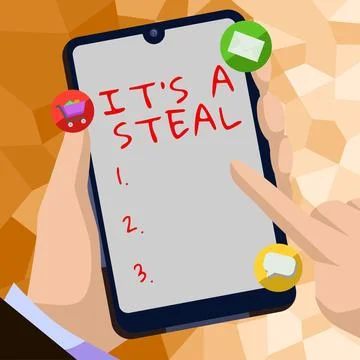 Text caption presenting It S Is A Steal. Internet Concept Getting confidential Stock Illustration