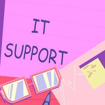 Text caption presenting It Support. Business concept Lending help about Stock Illustration