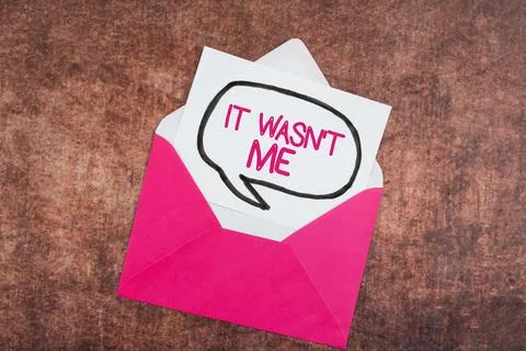 Text caption presenting It Wasn'T Me. Business approach Deny something to refuse Stock Illustration