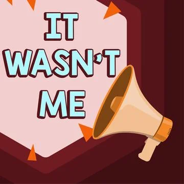 Text caption presenting It Wasn'T Me. Business overview Deny something to refuse Stock Illustration