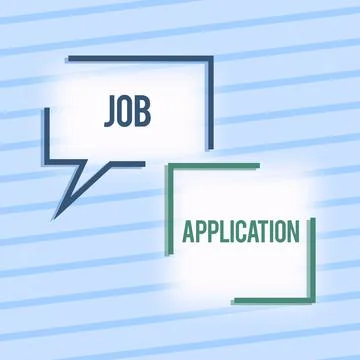 Text caption presenting Job ApplicationThe standard business document serves a Stock Illustration