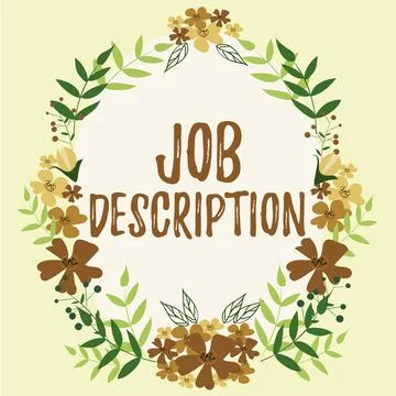 Text caption presenting Job DescriptionA document that describes the 스톡 일러스트