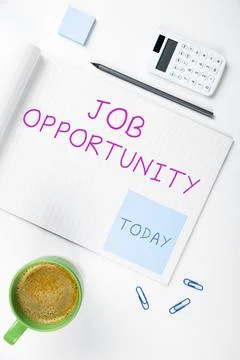 Text caption presenting Job Opportunity. Concept meaning an opportunity of Stock Photos