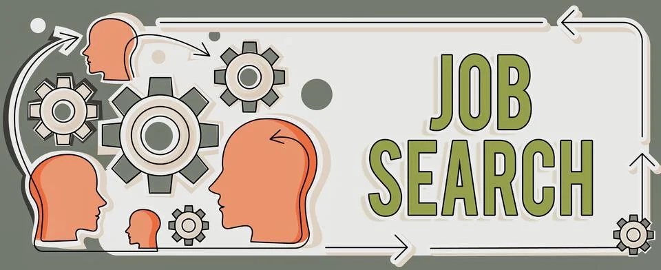 Text caption presenting Job Search. Business concept An act of person to find Stock Illustration
