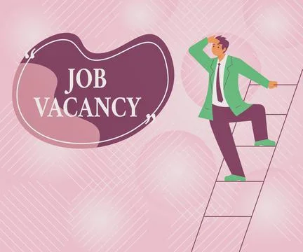Text caption presenting Job Vacancy. Business overview empty or available paid Stock Illustration