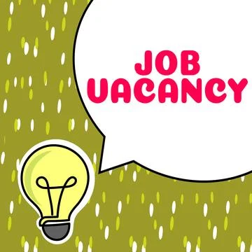Text caption presenting Job Vacancy. Conceptual photo empty or available paid Illustrazione stock