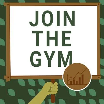Text caption presenting Join The Gym. Word Written on Motivation to start 스톡 일러스트