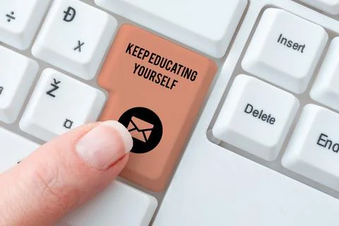 Text caption presenting Keep Educating Yourself. Word for dont stop studying Foto stock