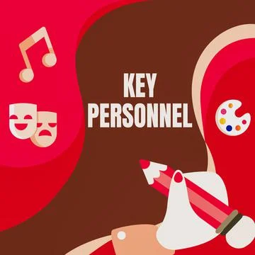 Text caption presenting Key Personnel. Business concept Program Directors Stock Illustration