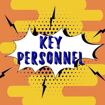 Text caption presenting Key Personnel. Word for Program Directors Principal Stock Illustration