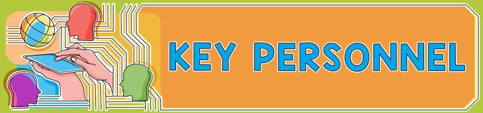 Text caption presenting Key Personnel. Business concept Program Directors Stock Illustration