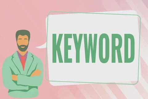 Text caption presenting Keyword. Conceptual photo word which acts as the key to Illustration