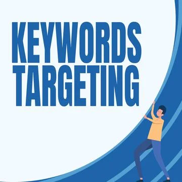 Text caption presenting Keywords Targeting. Business showcase Use Relevant Words Stockillustratie