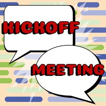 Text caption presenting Kickoff Meeting. Internet Concept Special discussion on Stock Illustration