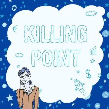 Text caption presenting Killing Point. Word Written on Phase End Review Stage Stock Illustration