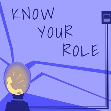 Text caption presenting Know Your Role. Conceptual photo Be clear of one Stock Illustration