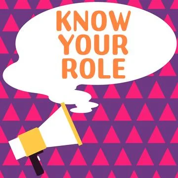 Text caption presenting Know Your Role. Business concept Be clear of one Illustrazione stock