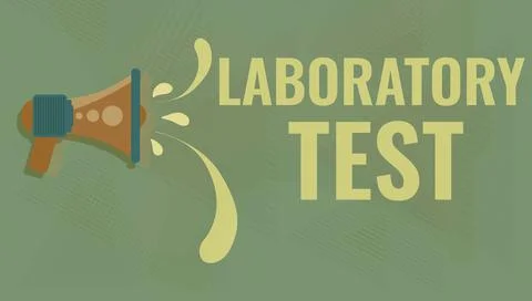 Text caption presenting Laboratory Test. Business overview Determination of a Stock Illustration